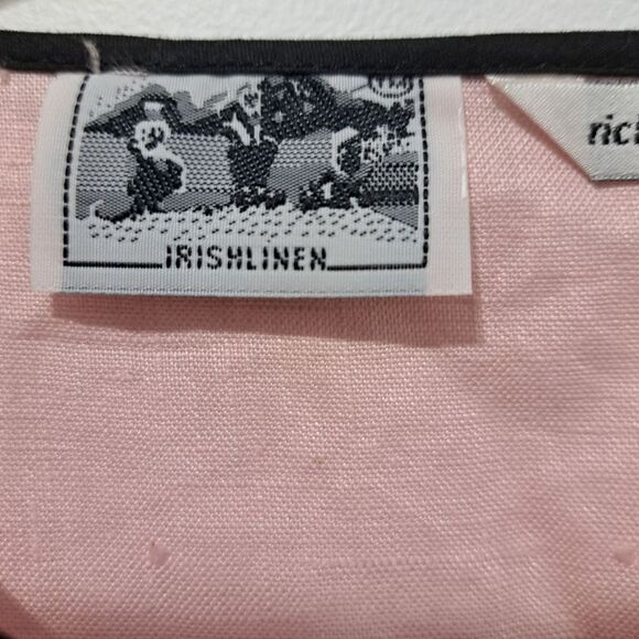 Richard Malcolm Irish Linen Embroidered Modest Top Size 10 Pink/Black NWT - Picture 7 of 15